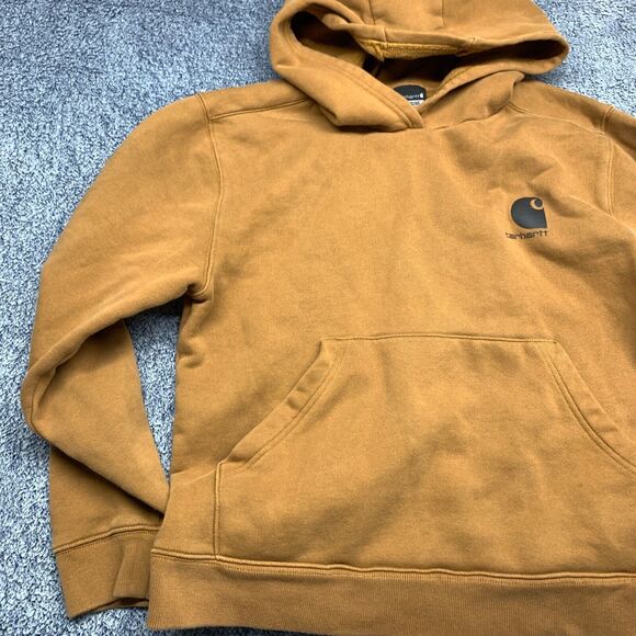Carhartt Hoodie Youth XL 18/20 Brown Pullover Long Sleeve Hooded Sweatshirt - Picture 3 of 12